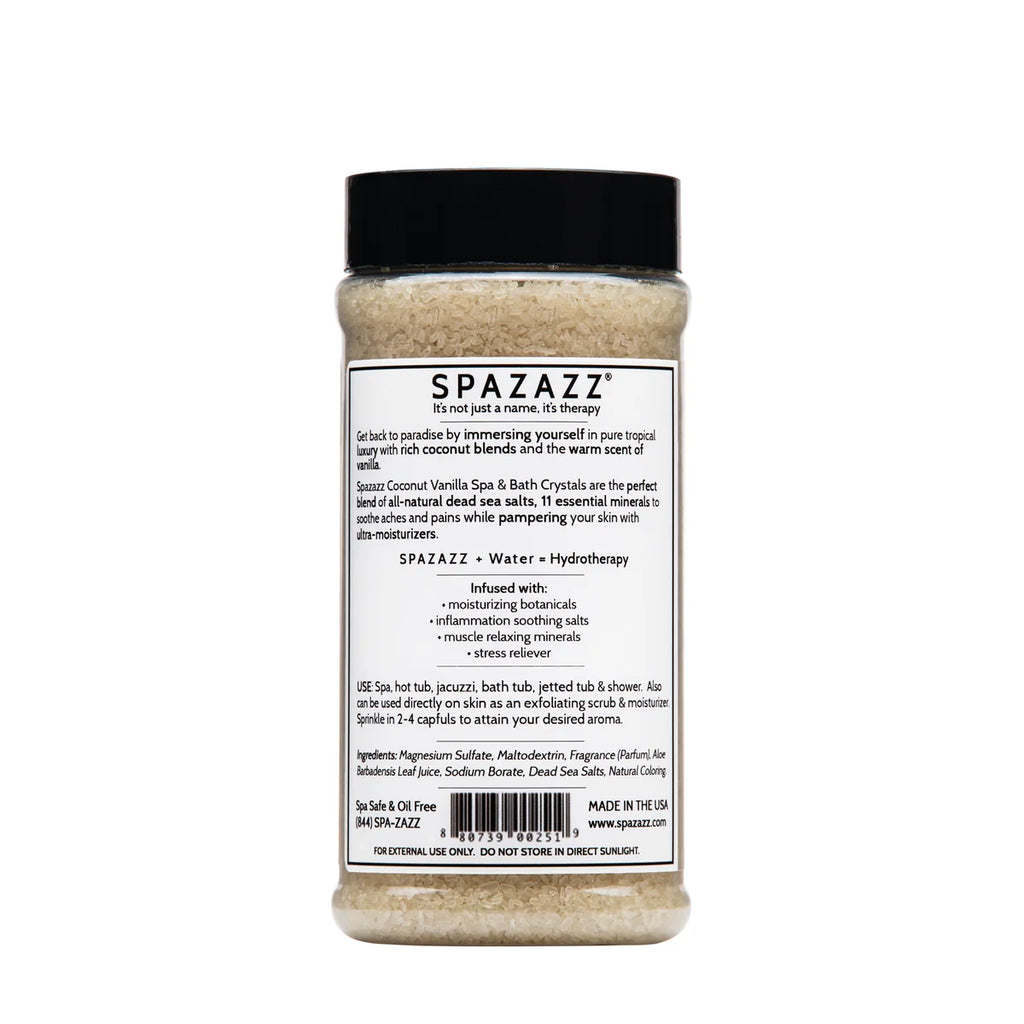 SPAZAZZ COCONUT VANILLA AROMATHERAPY CRYSTALS  17OZ