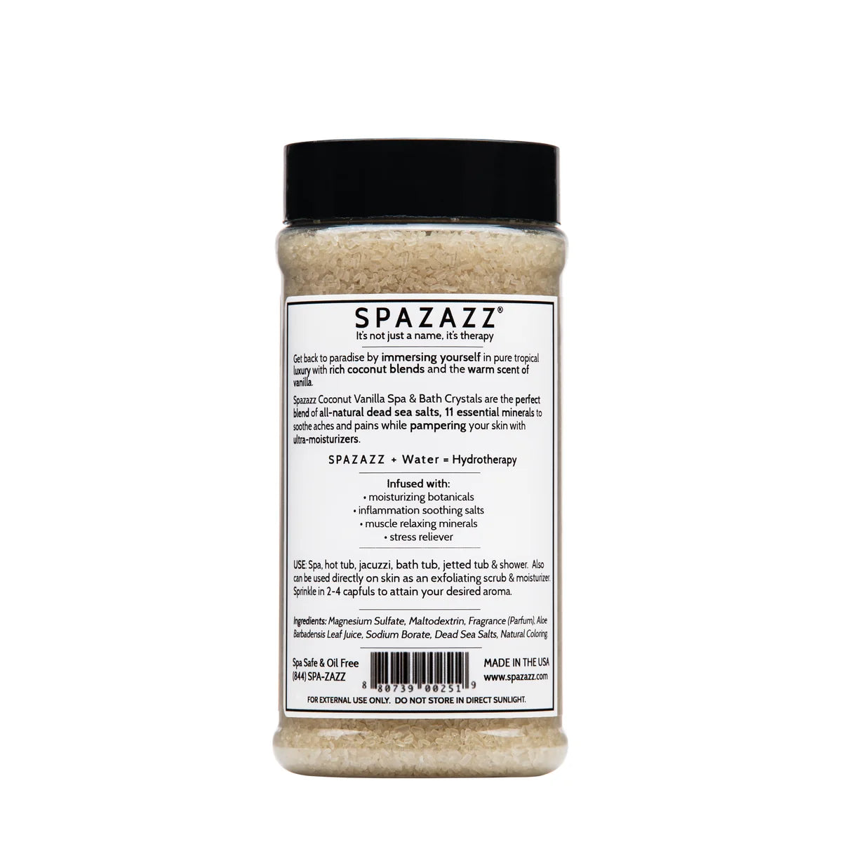 SPAZAZZ COCONUT VANILLA AROMATHERAPY CRYSTALS  17OZ