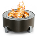 BREEO LUXEVE 24" SMOKELESS FIRE PIT W/ LID & GLASS - BRONZE VEIN