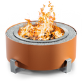 BREEO LUXEVE 24" SMOKELESS FIRE PIT W/ LID & GLASS - EARTH RUST