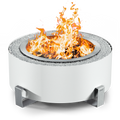 BREEO LUXEVE 24" SMOKELESS FIRE PIT W/ LID & GLASS - WHITE RIVER