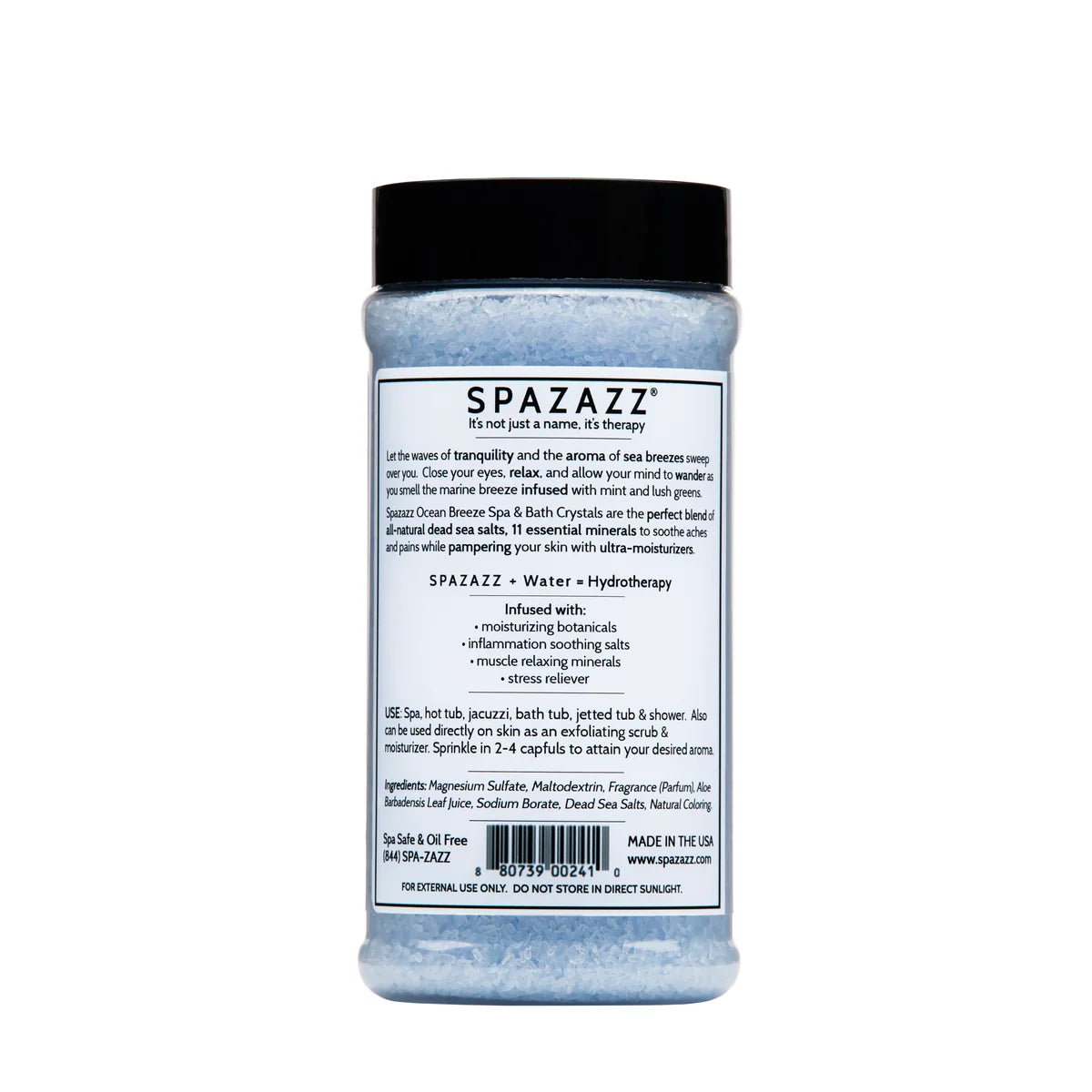 SPAZAZZ OCEAN BREEZE TRANQUILITY MINERAL CRYSTALS 17 OZ