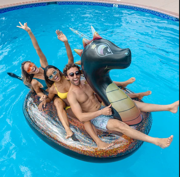 POOL CANDY BLACK GLITTER DRAGON 8FT