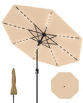 SIERRA 9" PATIO TILT MARKET UMBRELLA W/ SOLAR LIGHTS